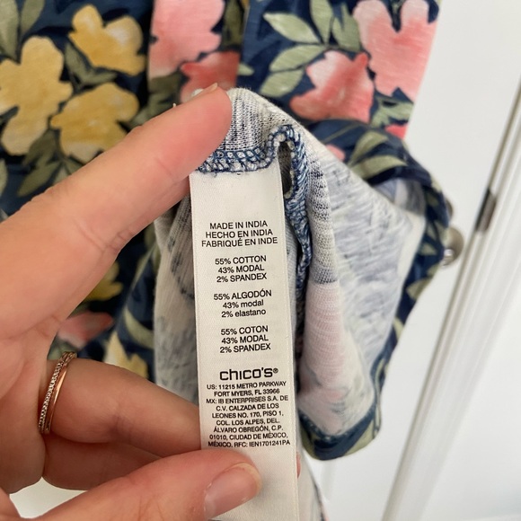 NWOT | Chico’s women’s‎ sleeveless floral stretch dress — large/12 (Chico’s 2) - Picture 5 of 7